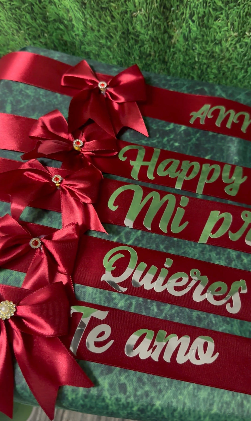 5 listones personalizados para Ramos de rosas / 5 personalized slats for bouquets of roses
