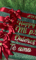 5 listones personalizados para Ramos de rosas / 5 personalized slats for bouquets of roses